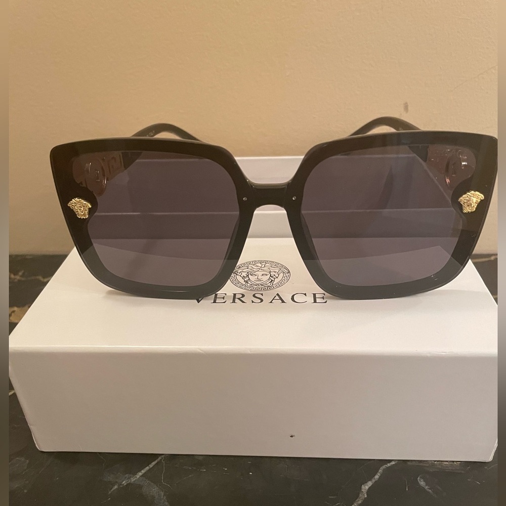Black and Gold Versace Sunglasses